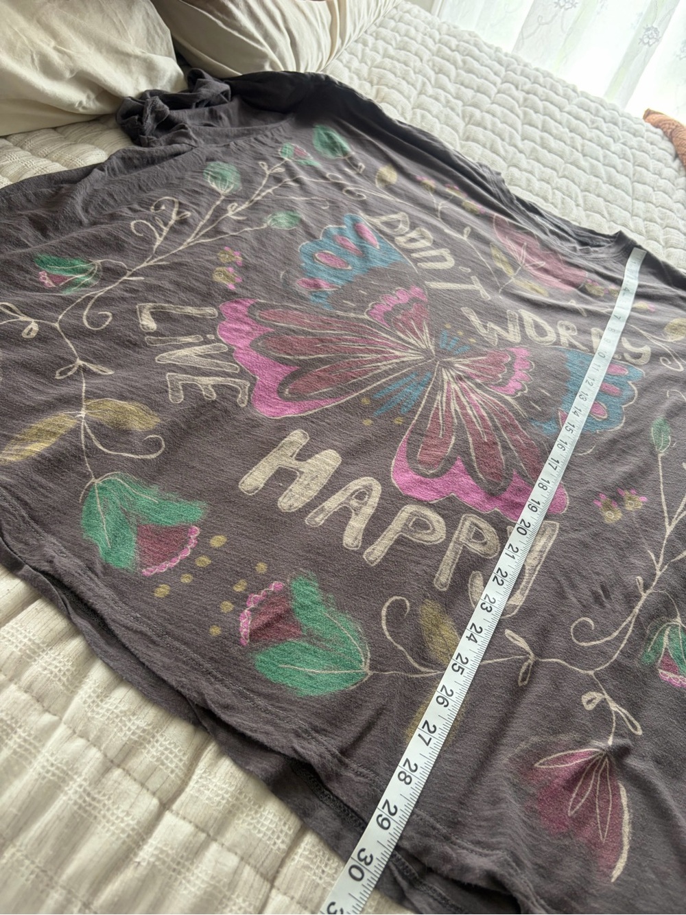 Natural Life - Don’t Worry Be Happy Oversized T-shirt - Picture 6 of 7